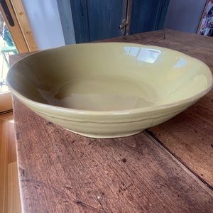 Simon Pearce handmade ceramic serving bowl in beautiful sage glaze.